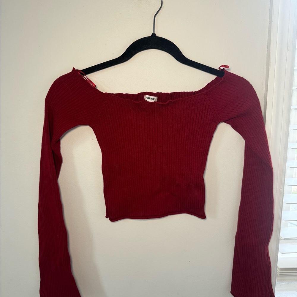 Elegant Red Off-Shoulder Top